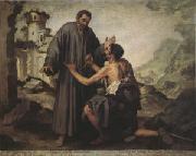 Bartolome Esteban Murillo Brother Juniper and the Beggar (mk05) oil on canvas